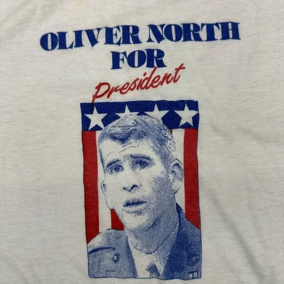Vintage White House Oliver North For President T Shirt XL 80s USA Single Stitch - Picture 12 of 12